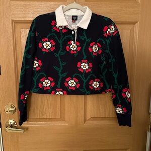 Rowing Blazers Navy and Red Floral Sweater